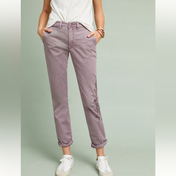 Relaxed Embroidered Chino Pants Size 30 Relaxed - Lilac - Picture 2 of 9